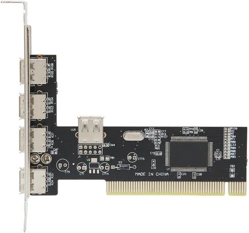 بطاقة توسيع PCI إلى 4 منافذ USB 2.0 - محول محور بسرعة 480 ميجا بت في الثانية لسطح المكتب، متوافق مع أجهزة USB 1.1 in Kuwait