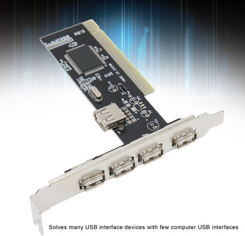 بطاقة توسيع PCI إلى 4 منافذ USB 2.0 - محول محور بسرعة 480 ميجا بت في الثانية لسطح المكتب، متوافق مع أجهزة USB 1.1 in Kuwait