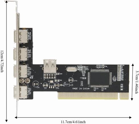 بطاقة توسيع PCI إلى 4 منافذ USB 2.0 - محول محور بسرعة 480 ميجا بت في الثانية لسطح المكتب، متوافق مع أجهزة USB 1.1 in Kuwait