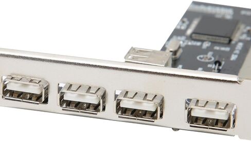 بطاقة توسيع PCI إلى 4 منافذ USB 2.0 - محول محور بسرعة 480 ميجا بت في الثانية لسطح المكتب، متوافق مع أجهزة USB 1.1 in Kuwait