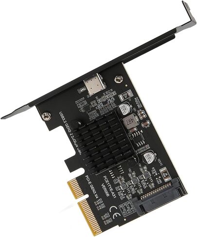 بطاقة توسيع SUNGOOYUE USB 3.2 Gen 2، PCIe إلى النوع C مع نقل بيانات بسرعة 20 جيجابت في الثانية وموصل طاقة 15 سنًا، لـ 10 11 32 64 بت in Kuwait