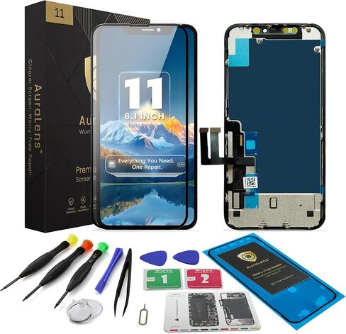 طقم استبدال شاشة AuraLens لهاتف iPhone 12 12 Pro لـ A2172 A2402 A2403 A2404 A2341 A2406 A2407 A2408، شاشة FHD INCELL LCD مجموعة رقمنة اللمس 6.1 بوصة، COF، أدوات، لاصق in Kuwait