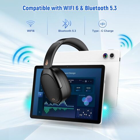 Tablet, Android tablet 11 Inch, 128GB ROM+1TB, Octa-Core Gaming Tablet with Widevine L1, 6800mAh Battery, WiFi 6, BT 5.3, Dual Camera 5MP+8MP, Face ID Computer Tablets for Adults/Student/Business in Kuwait