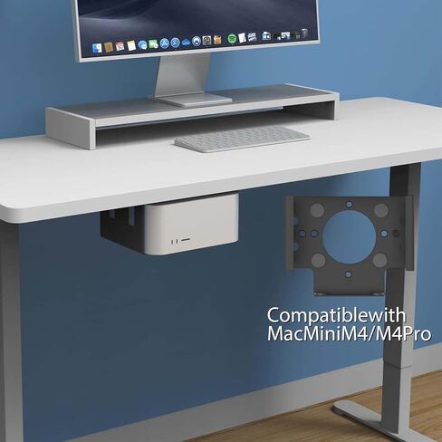 حامل كمبيوتر صغير، حامل كمبيوتر محمول تحت المكتب، لجهاز Mac mini M4 دعامة تثبيت معدنية متوافقة مع حامل تثبيت شاشة Mac M4 المضاد للخدش، مجموعة أدوات كاملة in Kuwait
