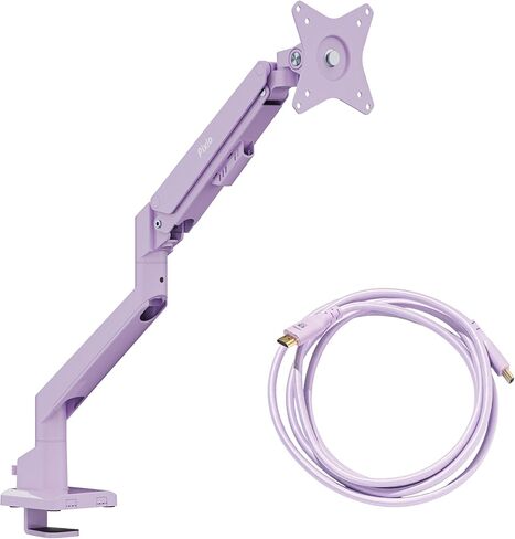 ذراع شاشة واحدة Pixio PS1S Wave أرجواني مع كابل HDMI 2.1 أرجواني فائق السرعة معتمد للغاية 10FT 8K 60 هرتز 4K 120 هرتز مضفر من النايلون in Kuwait
