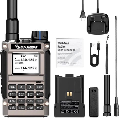 QUANSHENG UV-K1 Ham Radio Handheld, 2500mAh Battery, Multi-Band Walkie Talkie with Air Band Receive, NOAA Weather, Wireless Frequency Copy, Type-C, 200 Channels, Long Range Two Way Radio in Saudi Arabia