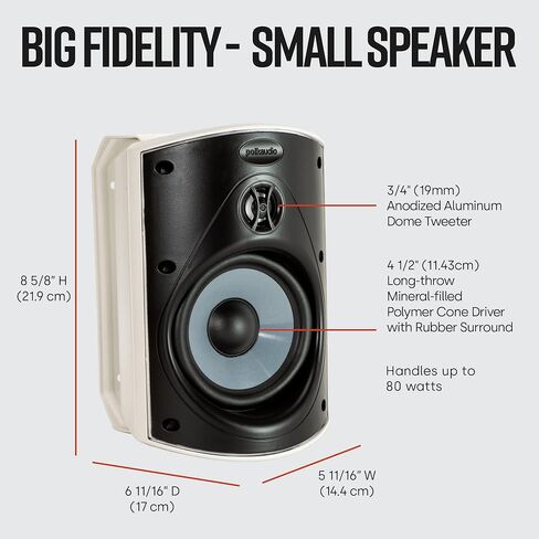 Polk Audio Atrium 4 Outdoor Speakers with Powerful Bass (Pair, White), All-Weather Durability, Speed-Lock Mounting System (Renewed) in Kuwait