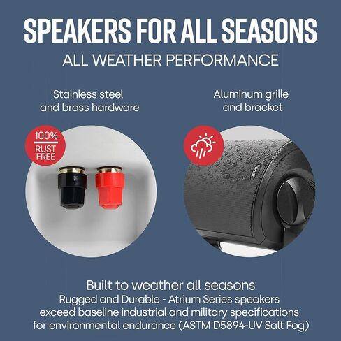 Polk Audio Atrium 4 Outdoor Speakers with Powerful Bass (Pair, White), All-Weather Durability, Speed-Lock Mounting System (Renewed) in Kuwait