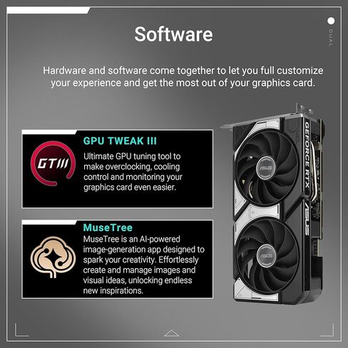 ASUS Dual GeForce RTX 5060 Ti 16GB GDDR7 OC Edition (PCIe 5.0، 16GB GDDR7، DLSS 4، HDMI 2.1b، DisplayPort 2.1b، تصميم 2.5 فتحة، تصميم مروحة Axial-Tech، تقنية 0dB) in Kuwait