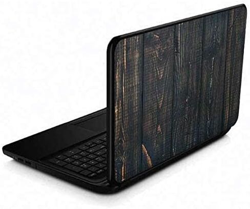غلاف كمبيوتر محمول من Skinit متوافق مع 15.6 بوصة 15-d038dx - تصميم خشبي مطلي باللون الأسود ومرخص رسميًا in Kuwait