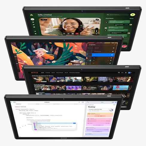 ANTEMPER 10.1 بوصة - تابلت أندرويد 1280 * 800 IPS 1 تيرابايت توسيع واي فاي 18 ميجابكسل معالج ثماني النواة. GPS.أجهزة لوحية - أسود مع لوحة مفاتيح، ماوس، طبقة حماية، حافظة in Kuwait