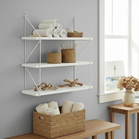 WELLAND 3-Tier Display Wall Shelf Storage Rack Wall Rack Holder Rack, Espresso in Saudi Arabia