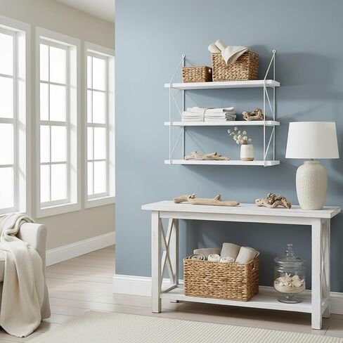WELLAND 3-Tier Display Wall Shelf Storage Rack Wall Rack Holder Rack, Espresso in Saudi Arabia