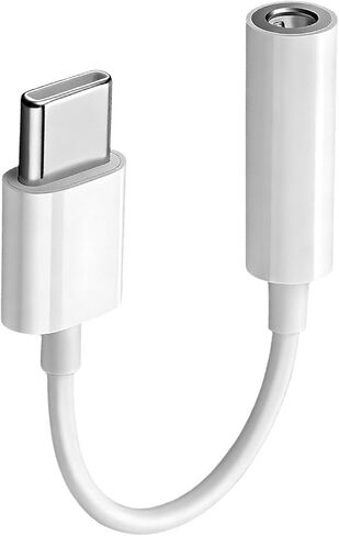 محول سماعة الرأس Rosmas USB-C إلى 3.5 مم، محول USB c إلى مقبس سماعة الرأس، متوافق مع iPhone 17/16/15/Pro/Max/Plus، iPad، MacBook، Samsung Galaxy S24/S23/S22/ Ultra، Pixel (عبوة واحدة) in Kuwait