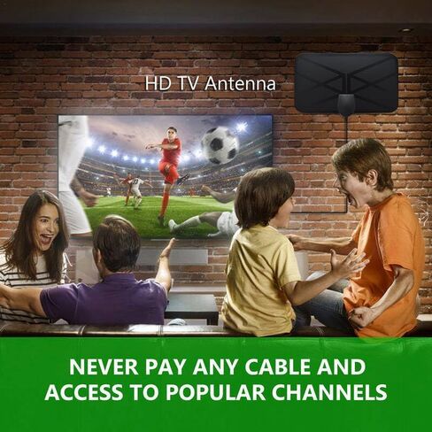 هوائي تلفزيون رقمي 4K، نطاق HD مضخم طويل 250+ ميل، كابل محوري معزز للإشارة، يدعم هوائي 4K 1080p HD للتلفزيون الذكي الداخلي HDTV in Kuwait