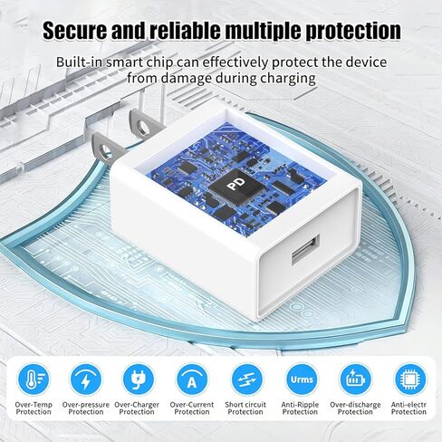 قابس كتلة شاحن حائط USB، 2 حزمة محول طاقة تيار متردد 5 فولت 2 أمبير، مكعب شحن سريع معتمد من UL للاستخدام المنزلي أثناء السفر لهاتف iPhone 11/12/13/14/15/16/17 Pro/Pro Max/Plus، XS/XR/X، سلسلة ساعات 8/7 اللوحية، كيندل in Kuwait