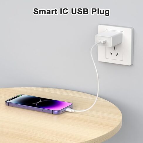 قابس كتلة شاحن حائط USB، 2 حزمة محول طاقة تيار متردد 5 فولت 2 أمبير، مكعب شحن سريع معتمد من UL للاستخدام المنزلي أثناء السفر لهاتف iPhone 11/12/13/14/15/16/17 Pro/Pro Max/Plus، XS/XR/X، سلسلة ساعات 8/7 اللوحية، كيندل in Kuwait