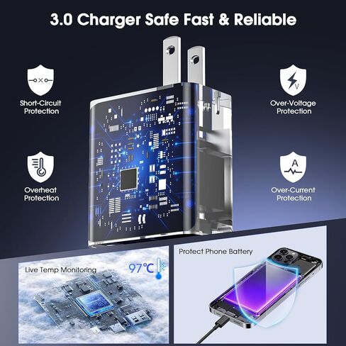 شاحن iPhone 17، وiPhone16 15 شحن سريع 45 وات USB C مع كابل 6FT من النوع C لأجهزة Apple Air/17/17 Plus/17 Pro/17 Pro Max/16/16 Plus/16 Pro/16 Pro Max/15/15Pro Max in Kuwait