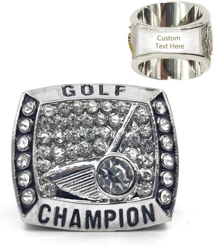 Costom Golf Champion Ring - Zinc Alloy Championship Ring - Golf Tournament Trophy, Sports Award & Collectible Jewelry for Golfers with Display Box in Saudi Arabia