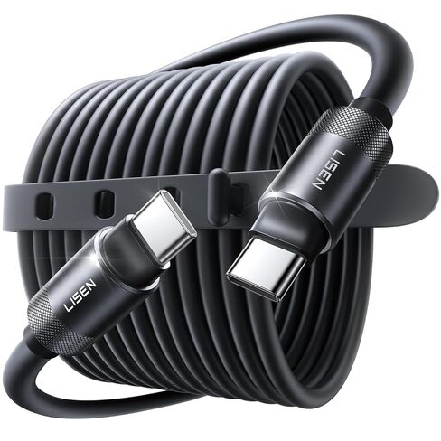 كابل LISEN 10FT USB C شحن سريع، كابل سمين 240 وات USB C إلى USB C شحن سريع من السيليكون الناعم USBC إلى USBC كابل متوازي لهاتف iPhone 17 Pro Max 16 15 Samsung S25 Ultra MacBook Pro Air iPad أرجواني in Kuwait