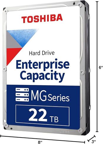 Toshiba 22TB Enterprise Internal Hard Drive – MG Series 3.5" SATA HDD for Server, Storage, 24/7 Operation, Hyperscale, Cloud (MG10AFA22TE) in Kuwait