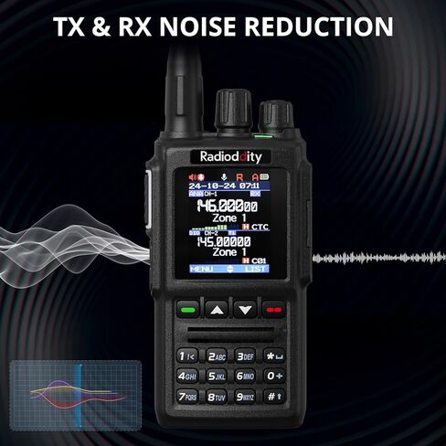 Radioddity GD-168 ثنائي النطاق DMR Ham راديو محمول باليد، راديو ثنائي الاتجاه مع بطاريتين، 500K جهة اتصال، 10,000 مجموعة نقاش، تقليل الضوضاء، اتصال عبر الأقمار الصناعية، دعم شحن وبرمجة USB-C in Kuwait