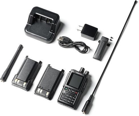 Radioddity GD-168 ثنائي النطاق DMR Ham راديو محمول باليد، راديو ثنائي الاتجاه مع بطاريتين، 500K جهة اتصال، 10,000 مجموعة نقاش، تقليل الضوضاء، اتصال عبر الأقمار الصناعية، دعم شحن وبرمجة USB-C in Kuwait