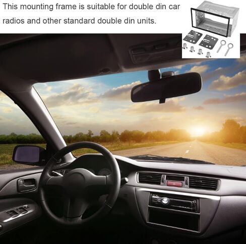 Car Stereo Mounting Frame Double DIN Metal 2DIN Installation Dash Kit for Car DVD Player Radio in Kuwait