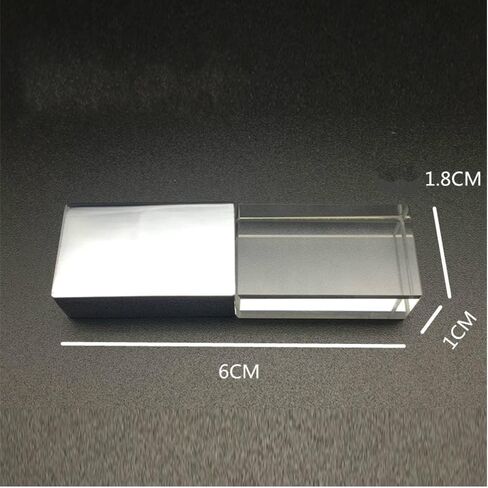 محرك فلاش USB كريستال شفاف مضيء مخصص مع محرك فلاش USB كريستال داخلي إبداعي (8 جيجابايت * 10 عبوات) in Kuwait