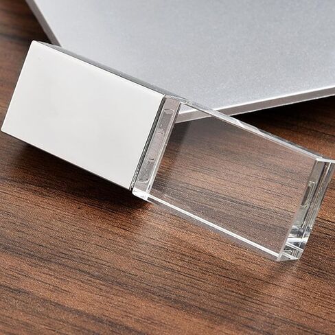 محرك فلاش USB كريستال شفاف مضيء مخصص مع محرك فلاش USB كريستال داخلي إبداعي (8 جيجابايت * 10 عبوات) in Kuwait