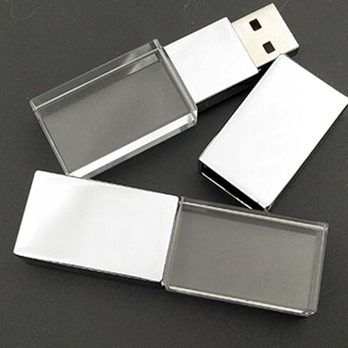 محرك فلاش USB كريستال شفاف مضيء مخصص مع محرك فلاش USB كريستال داخلي إبداعي (8 جيجابايت * 10 عبوات) in Kuwait
