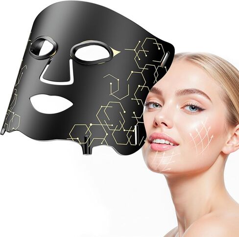 LED Light Therapy Mask (E106A) for Face, Infrared Red Light Therapy Mask, Soft Silicone, Rechargeable Red Light Therapy with Timer for Home & Travel in Saudi Arabia