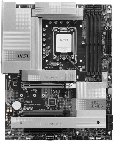 اللوحة الأم MSI PRO Z890-A WiFi ProSeries (لمعالج Core Ultra Series 2 Intel وLGA 1851 وDDR5 وPCIe 5.0 وM.2 و5Gbps LAN وWi-Fi 7 وBluetooth 5.4 وThunderbolt 4 وATX) (متجدد) in Kuwait