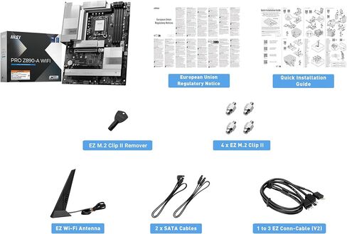 اللوحة الأم MSI PRO Z890-A WiFi ProSeries (لمعالج Core Ultra Series 2 Intel وLGA 1851 وDDR5 وPCIe 5.0 وM.2 و5Gbps LAN وWi-Fi 7 وBluetooth 5.4 وThunderbolt 4 وATX) (متجدد) in Kuwait