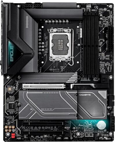 اللوحة الأم GIGABYTE Z890 Eagle WIFI7 Plus Intel LGA 1851 ATX، تدعم Core Ultra (السلسلة 2)، DDR5، 14+1+2 مرحلة طاقة، 4X M.2، PCIe 5.0، USB4، WiFi 7، 2.5 جيجا بايت، EZ-Latch، D5 Bionic Corsa in Kuwait