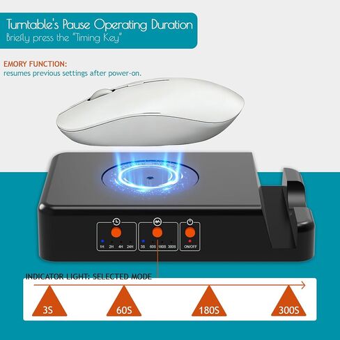 Mouse Jiggler with Adjustable Interval Timer, Driver-Free Mouse Mover Simulating Realistic Mouse Movement to Keep PC Active (Black) in Kuwait