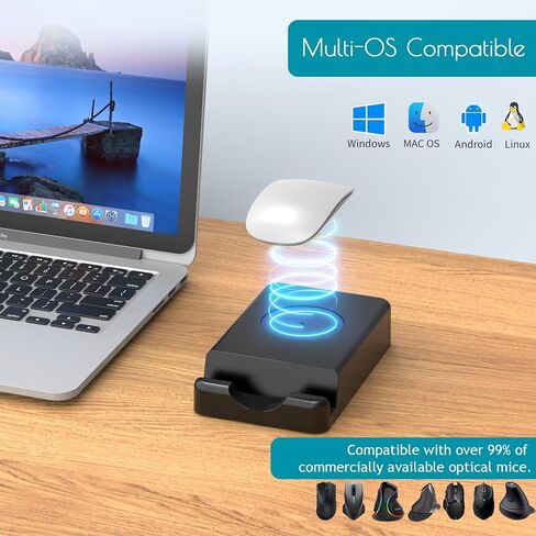 Mouse Jiggler with Adjustable Interval Timer, Driver-Free Mouse Mover Simulating Realistic Mouse Movement to Keep PC Active (Black) in Kuwait