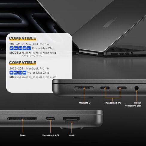 ملحقات DAMMOMKO MacBook Pro M5 - 14 قطعة من سدادات الغبار لجهاز MacBook Pro 14 و16 بوصة M5 M4 M3 M2 M1 Pro/Max، ملحقات أغطية قابس السيليكون وقطعتين من غطاء كاميرا الويب in Kuwait