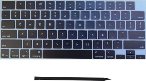 أغطية مفاتيح بديلة للوحة المفاتيح متوافقة مع MacBook Pro/Air Retina 13.6/14/15/16 بوصة M3/M4 Pro/Max موديل A3185 A3186 A3401 A3112 A3403 A3240 A3241 2024-2025 سنة (أسود) in Kuwait