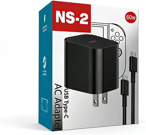 شاحن لجهاز نينتندو سويتش، محول تيار متردد بقدرة 60 وات شحن سريع مع كابل USB C قابل للفصل بطول 5 أقدام، متوافق مع سويتش/OLED/لايت، سطح البخار، دعم وضع التلفزيون، الجودة الأصلية in Kuwait