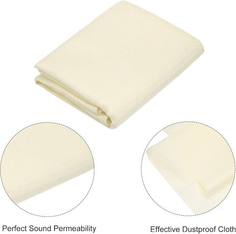 uxcell Cream Speaker Mesh Grill Cloth (not Cane Webbing) Stereo Box Fabric Dustproof Cloth 65cm x 150cm 25.6 Inches x 59 Inches in Kuwait