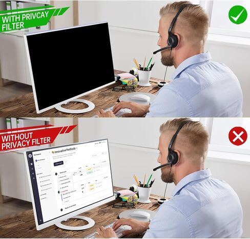 34 inch Hanging Computer Privacy Screen Protector Shield for 21:9 Widescreen Monitor Desktop PC, Anti Glare Eye Protection Removable Filter in Kuwait