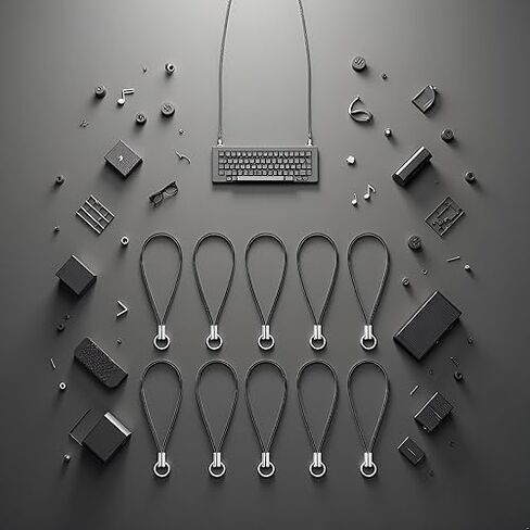 10 قطع من حبل الهاتف الخليوي الفضي BlackTone مع حزام حلقي مقسم للهاتف المحمول، MP3، MP4، محرك USB، حلقة مفاتيح in Kuwait
