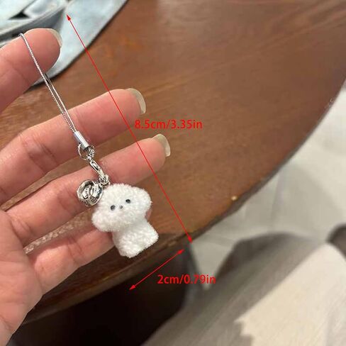 1Pc Flocked Resin Dog Puppy Keychain 3D Little Plush Animal Pendant Backpack Car Keyrings Charms Hangs in Kuwait