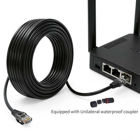 Cat 6 Ethernet Cable 100 ft,PoE Cable High Speed 10Gbps LAN RJ45 Network Cable LAN Cable 100ft for Indoor IP Camera Cable Router, VoIP Internet Cable 30m Long ethernet Cable 100ft Black 4PCS in Kuwait