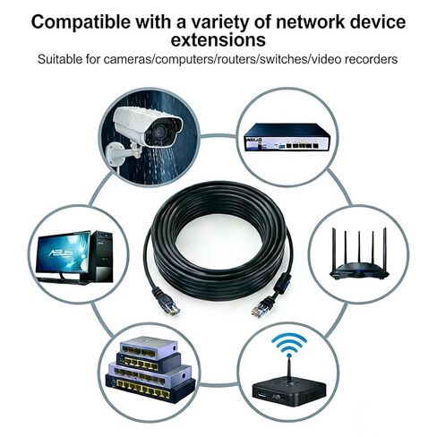 Cat 6 Ethernet Cable 100 ft,PoE Cable High Speed 10Gbps LAN RJ45 Network Cable LAN Cable 100ft for Indoor IP Camera Cable Router, VoIP Internet Cable 30m Long ethernet Cable 100ft Black 4PCS in Kuwait