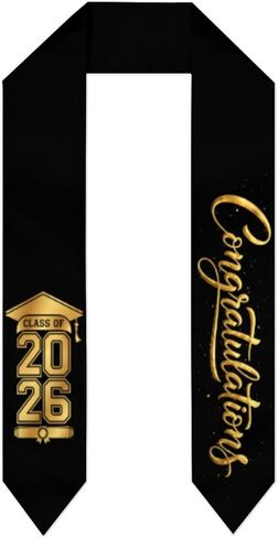 Class of 2026 Graduation Stole Senior Sash for High School and College Graduates, Ceremony Photo Props in Kuwait