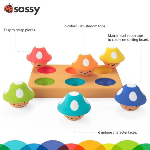 Sassy Mischievous Matching Mushrooms | Sorting Board | 12+ Months in Saudi Arabia