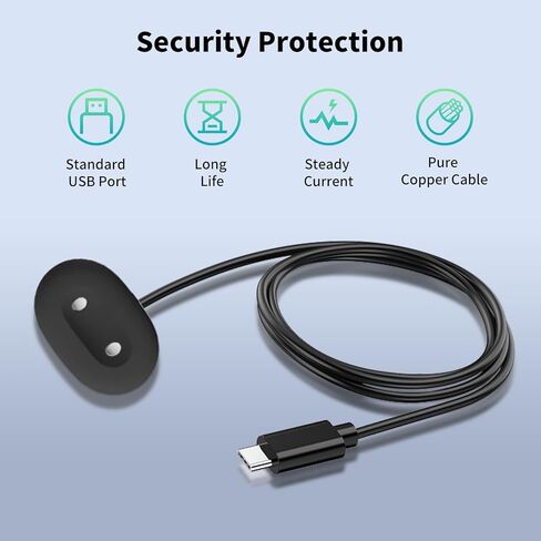 شاحن لساعة جوجل بيكسل 4 41 ملم/45 ملم شحن USC + كابل شحن مغناطيسي محمول USB - أسود + أبيض in Kuwait