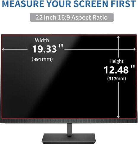 22 Inch Computer Privacy Screen Hanging Blue Light Screen Protector Eye Protection Anti-Spy Shield No Bubbles Screen Protector 22in Removable in Kuwait